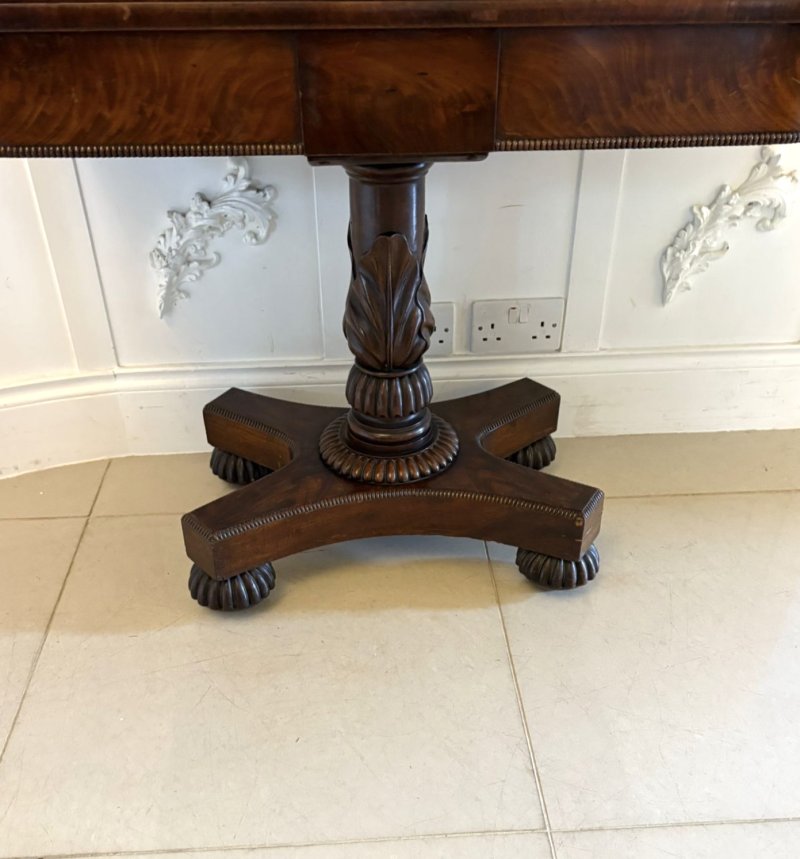 Antique William IV Quality Figured Mahogany Card/Console Table